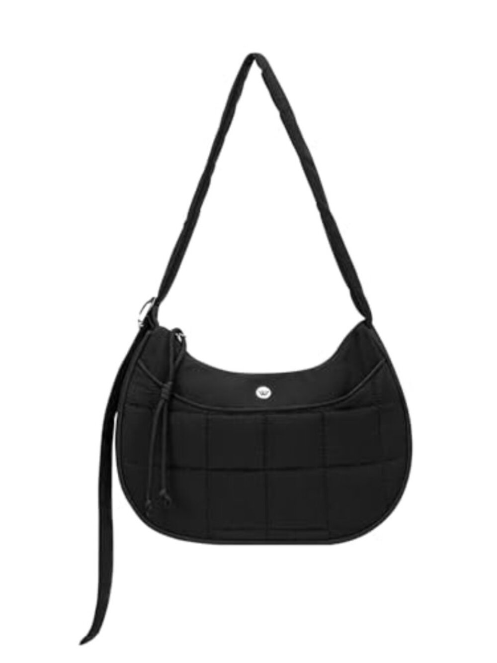WESTBRONCO Puffer Crescent Shoulder Bag Quilted Nylon Purse Adjustable Strap
